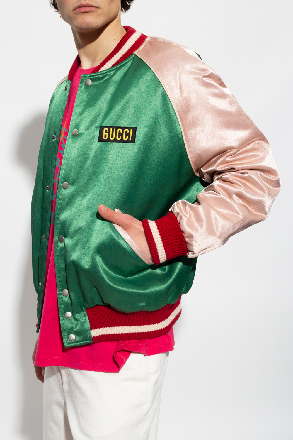 Gucci green bomber clearance jacket